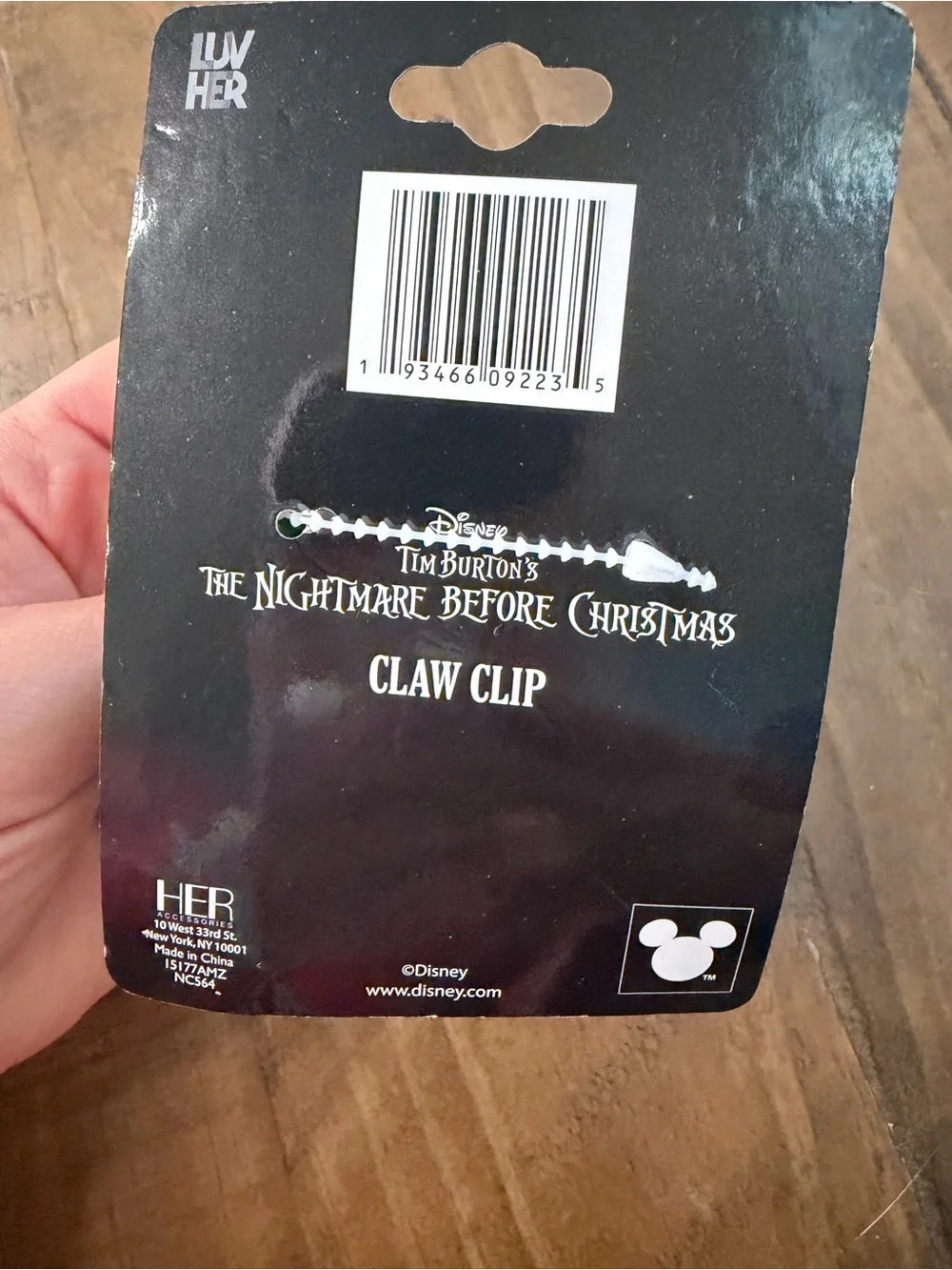 Disney Tim Burton's The Nightmare Before Christmas Oogie Boogie claw hair clip